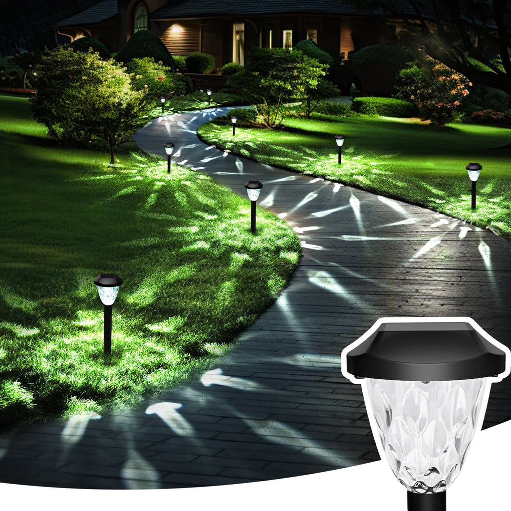 GIGALUMI Solar Pathway Lights with Great Pattern (Cold White)-0