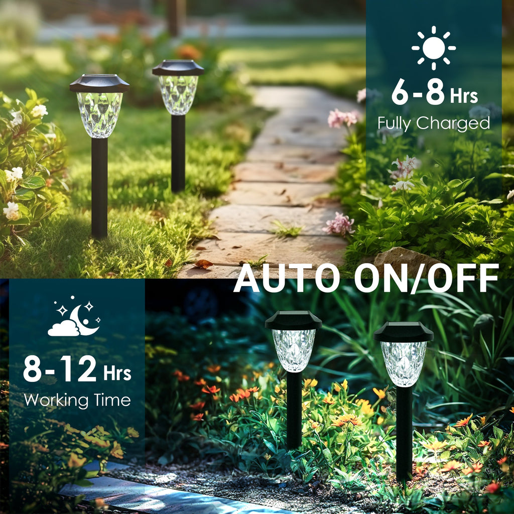 GIGALUMI Solar Pathway Lights with Great Pattern (Cold White)-1