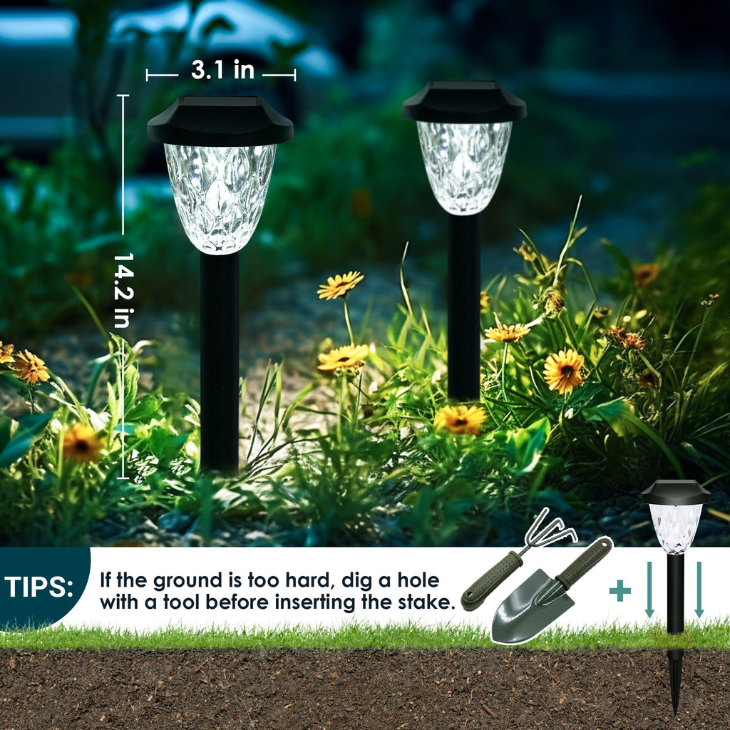 GIGALUMI Solar Pathway Lights with Great Pattern (Cold White)-4