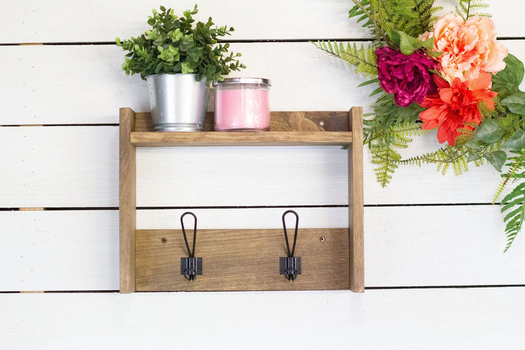 Wooden Coat Hooks with Shelf-2