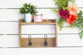 Wooden Coat Hooks with Shelf-0